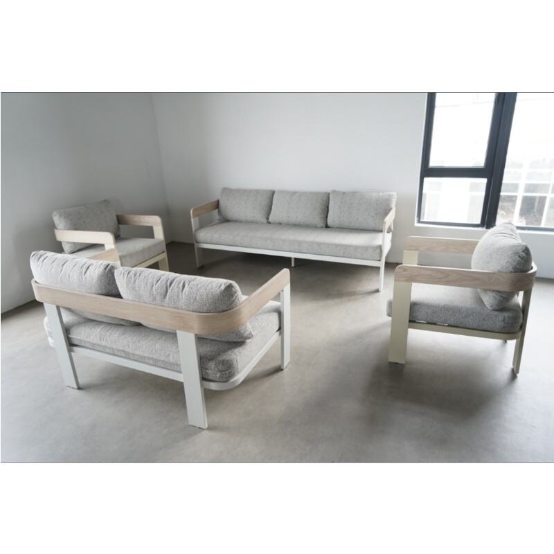 Luxus Moderne europäische Art Außenliege 4 Aluminium-Terrassenmöbel Sofa Set für den Garten