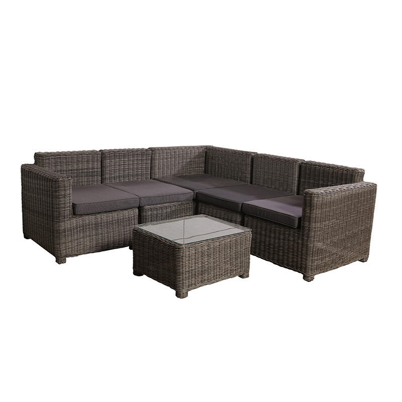 Modern L-Shaped Corner Rattan Sofa Set Outdoor Furniture for Patio & Balcony