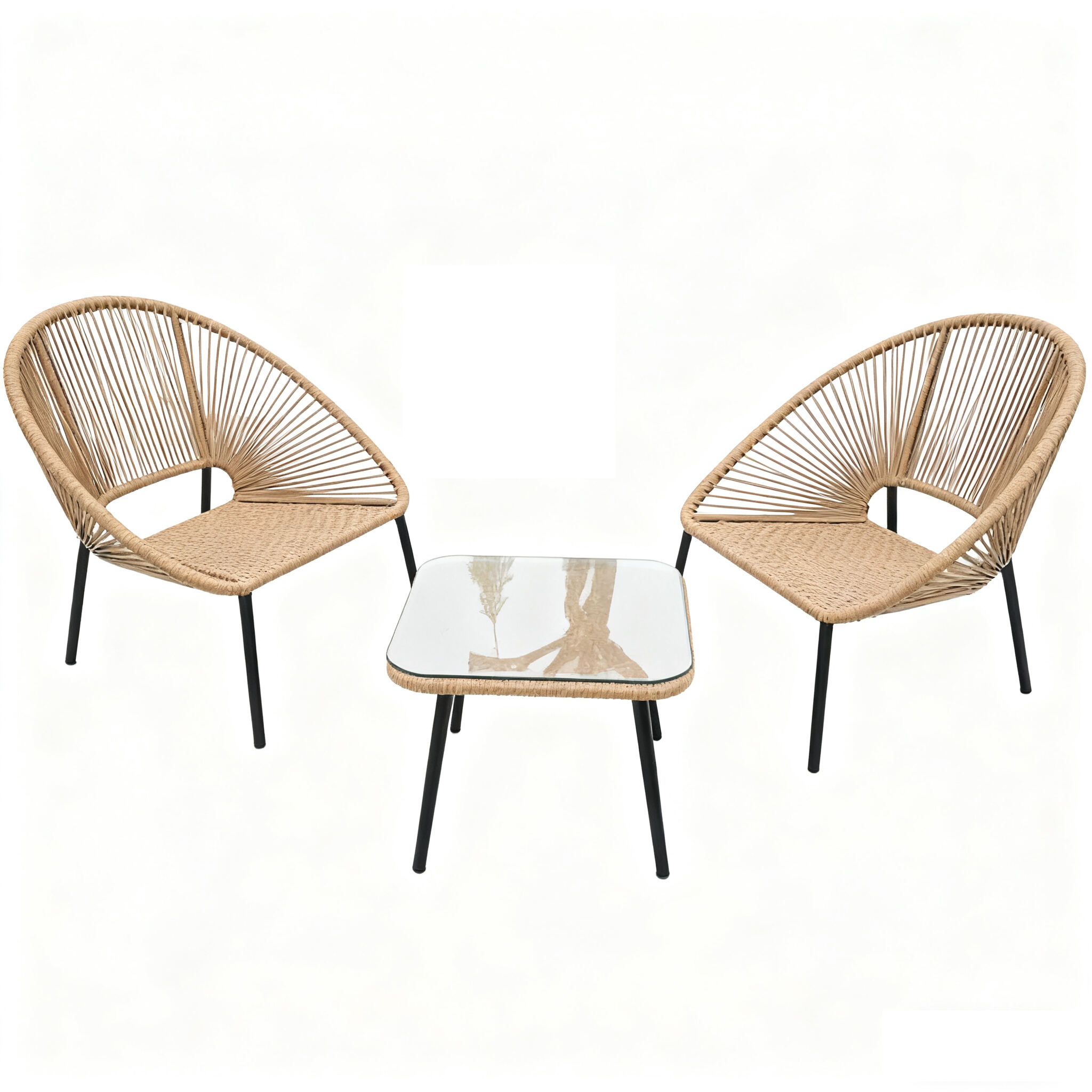 Nuovo Design Set di Sedie da Giardino in PE per Esterni, Arredamento in Rattan