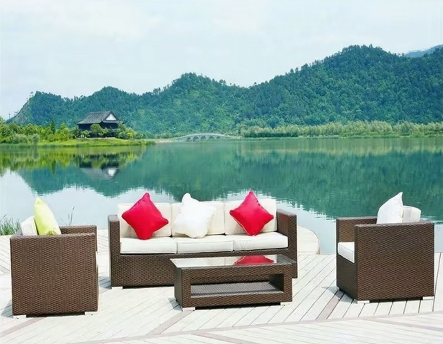 Yinzhou Living Plitva namestaj Vrtograđanski namestaj izvanjski vrtograđanski namestaj Rattan Sofa Set