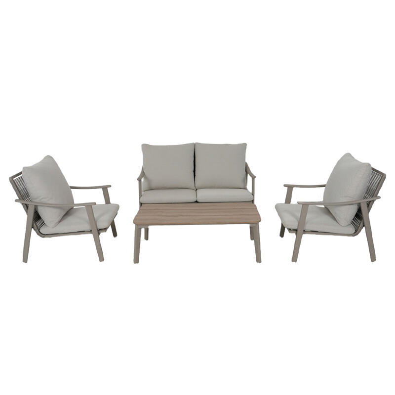 Moderne Aluminium-Terrassenpolyrattansofa-Gartenmöbel-Weide-Garnitur