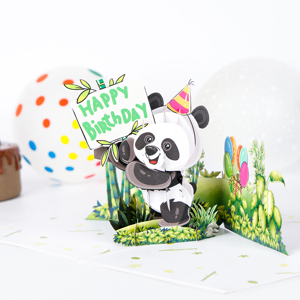 3D Panda Birthday Pop Up Card – Creative Animal Birthday Greeting Cards