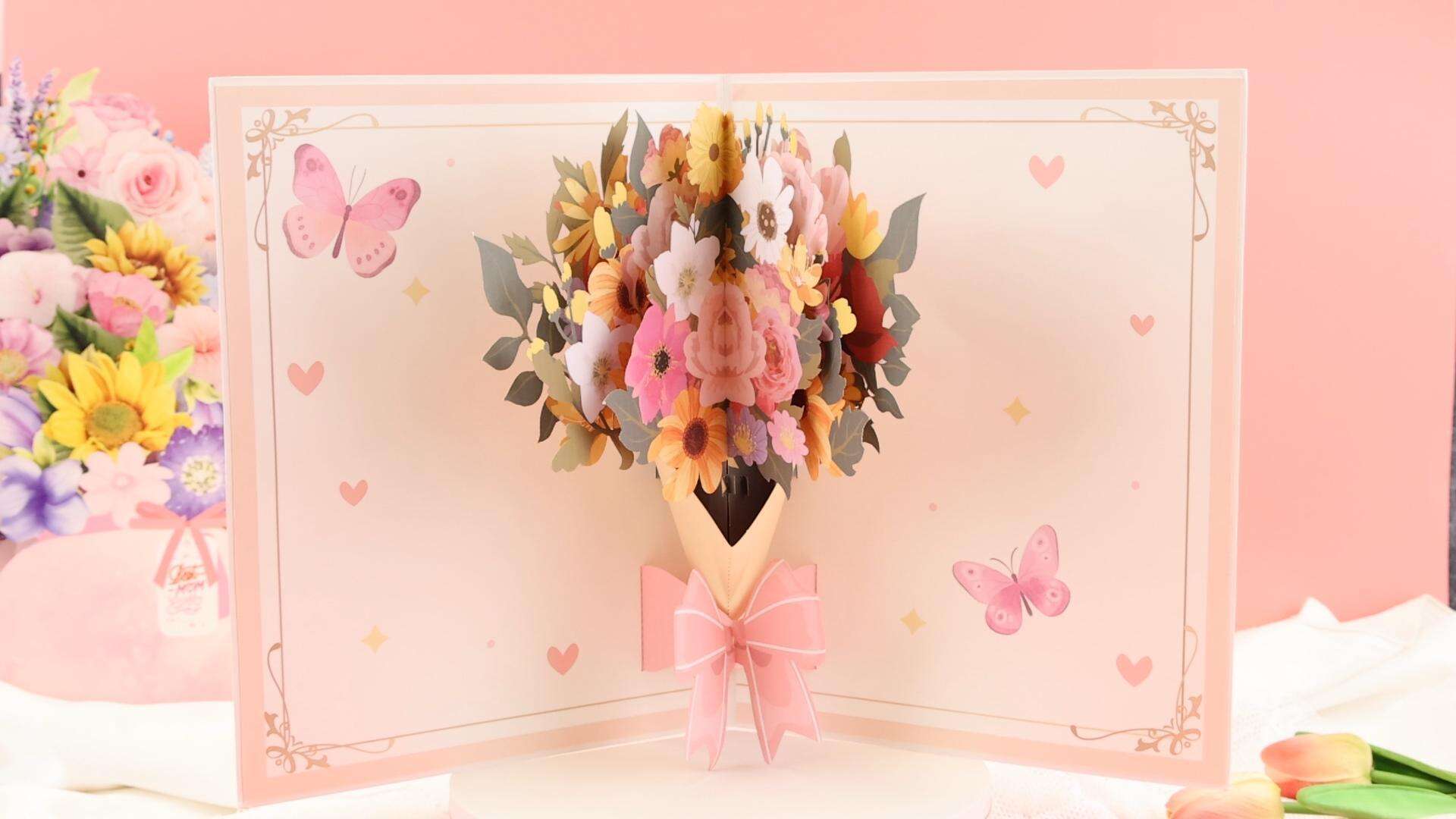 180-degree anniversary bouquet electronic card