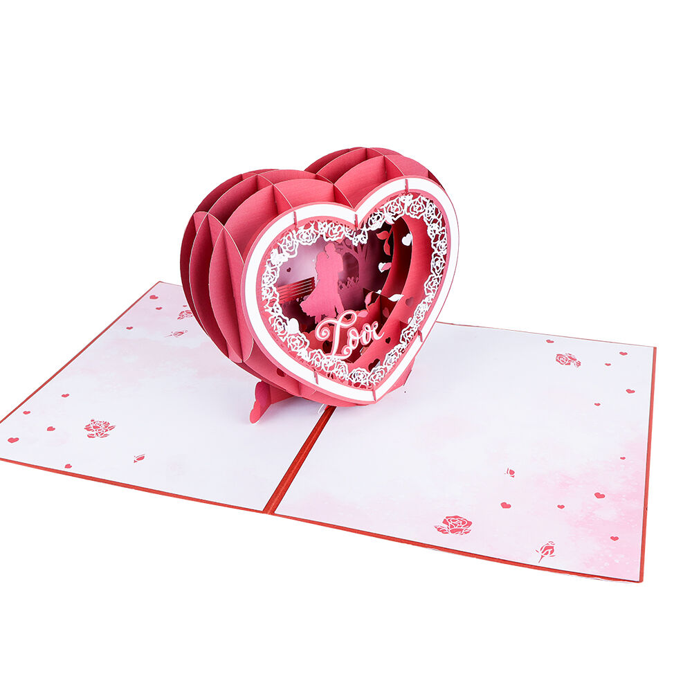 Romantic Heart 3D Pop Up Card with Music and Lights