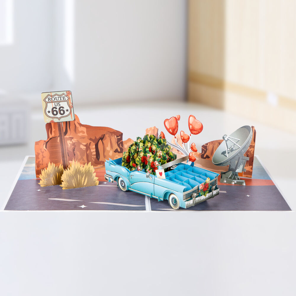 Happy Anniversary Classic Car 3D Pop-Up Card: A Timeless Tribute to Love