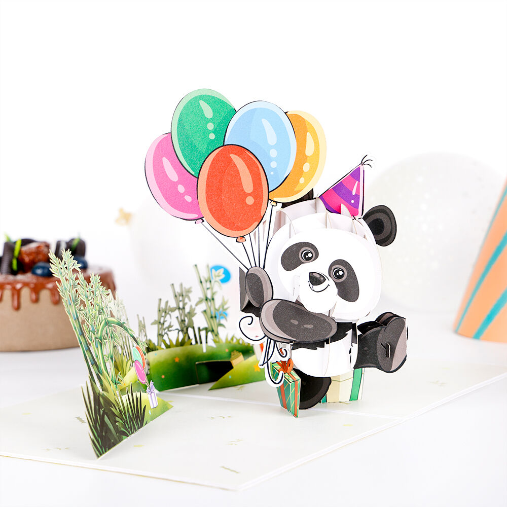 3D Panda Birthday Pop Up Card with Balloons–Creative Happy Birthday Greeting Cards for Kids and Adults