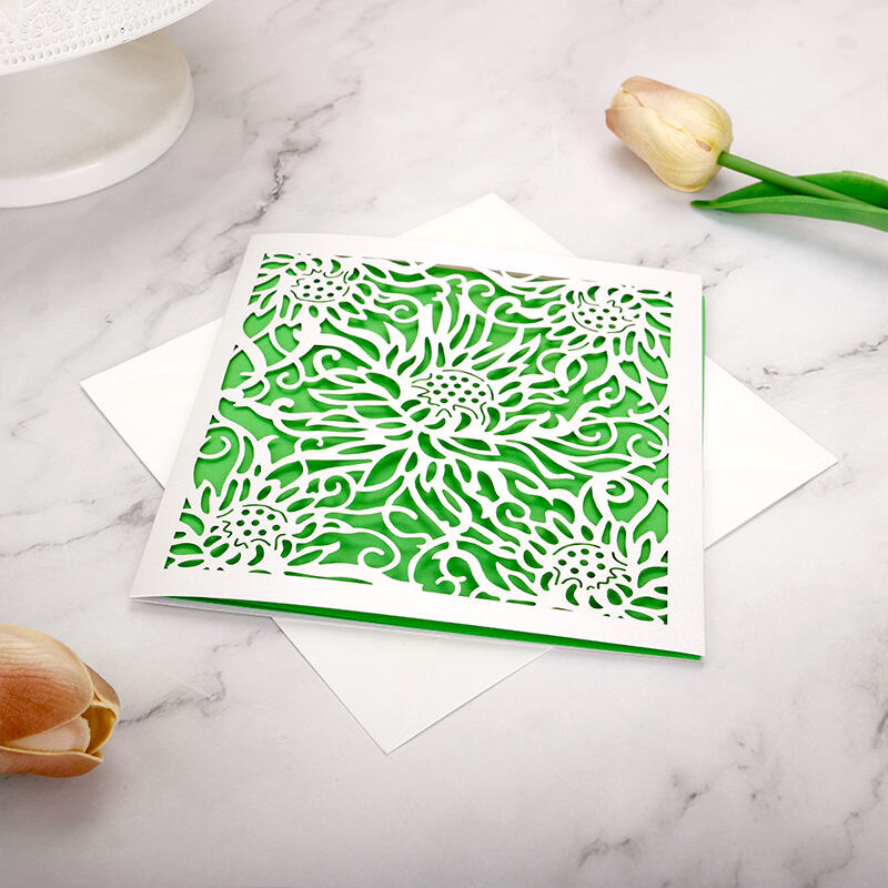 Laser Cutting Handmade Greeting Card – Elegant 3D Design