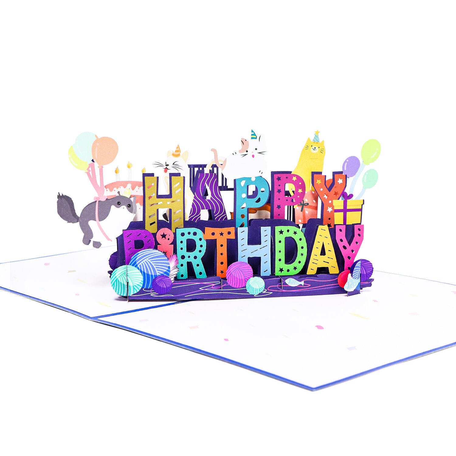 3D Pet Birthday Pop Up Card Happy Birthday Cat Dog Design