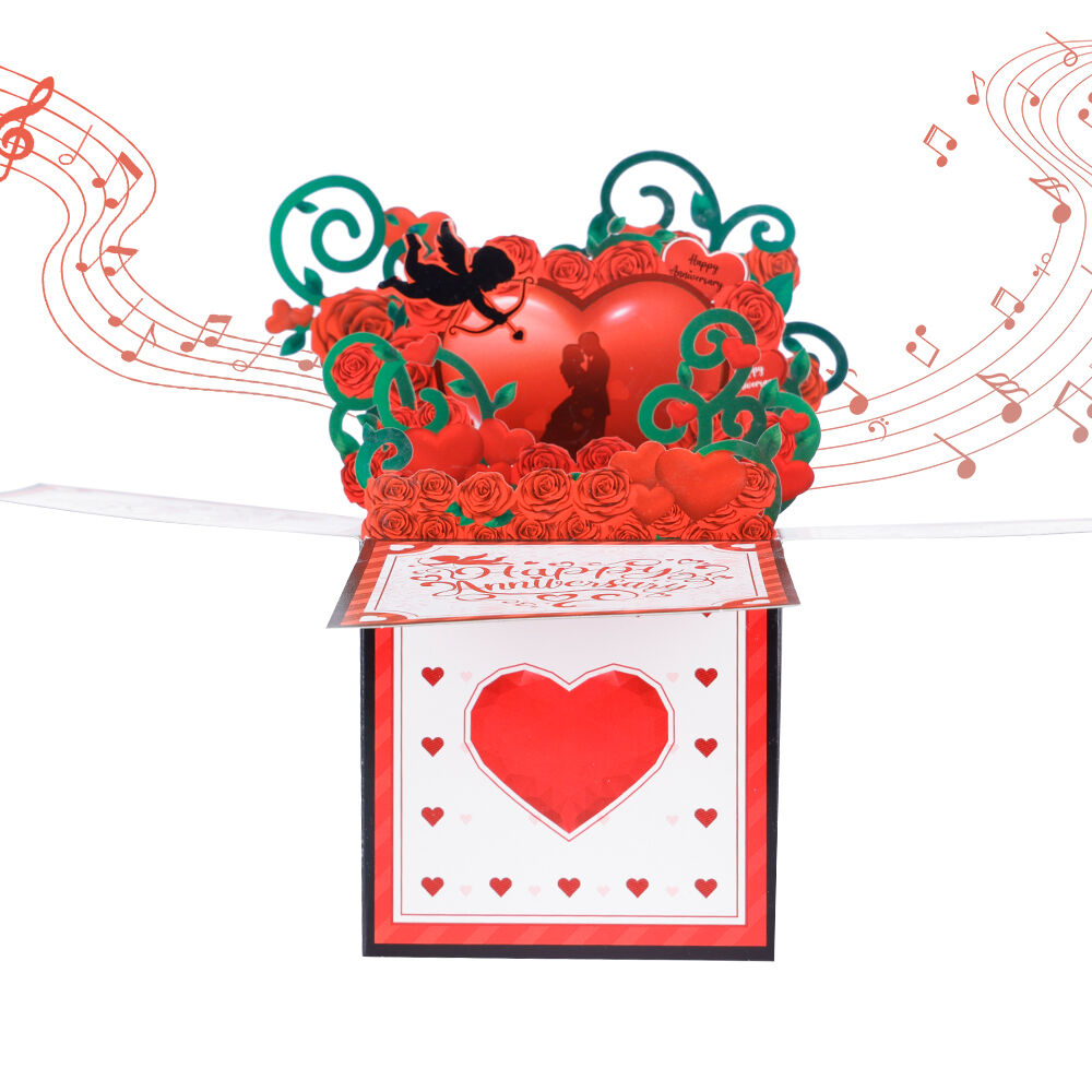 3D Pop-Up Anniversary Box Card with Light and Music