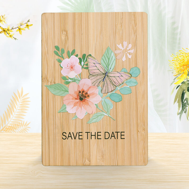 Bamboo Wedding Invitation Card | Eco-Friendly Custom Wooden Wedding Card