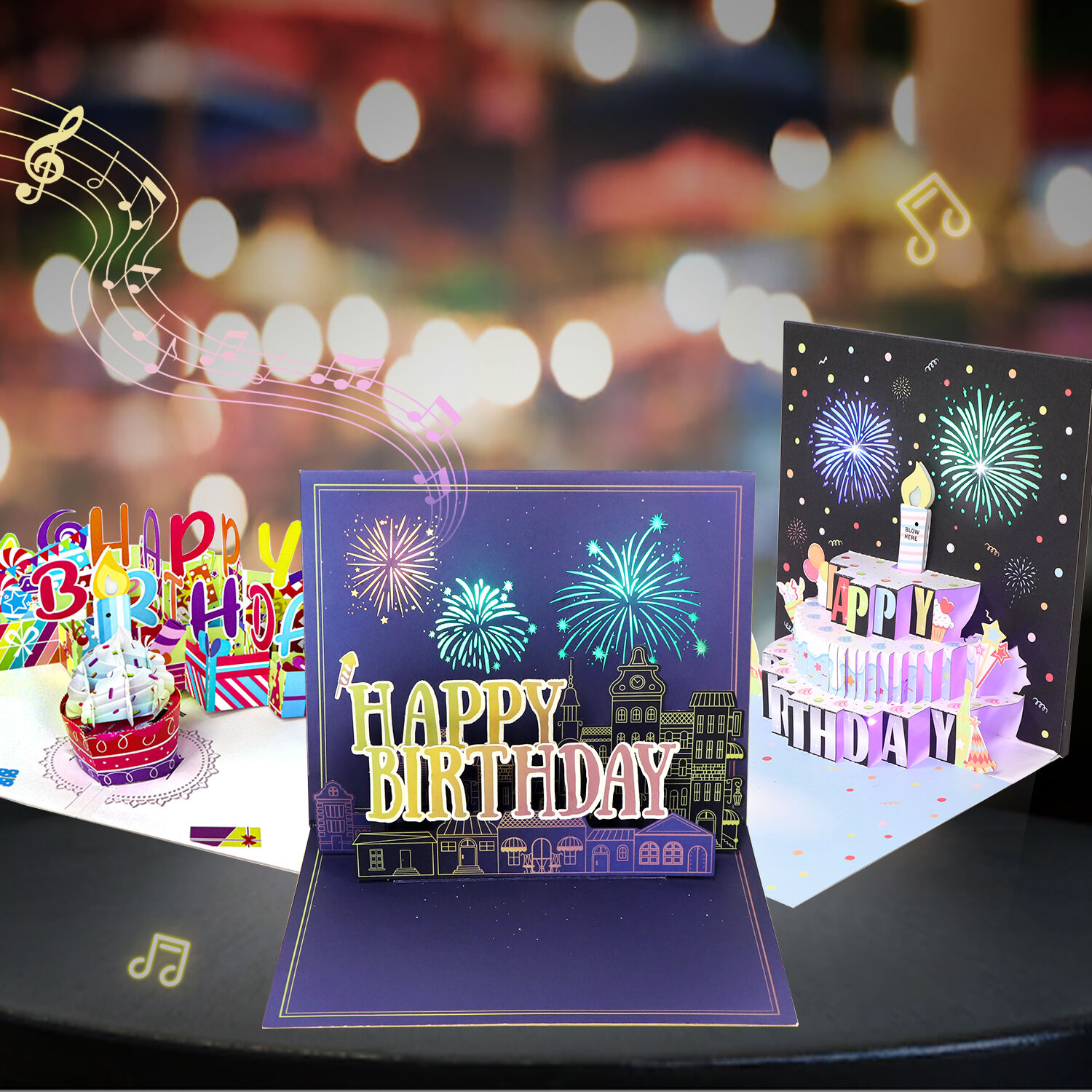 Custom 3D Birthday Musical Greeting Cards for Retail & Gifts