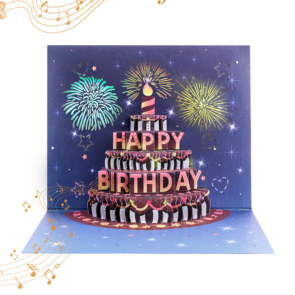 Wholesale 3D Pop Up Birthday Card with Fireworks, Music, and Blow-to-Extinguish Feature – The Ultimate Interactive Celebration