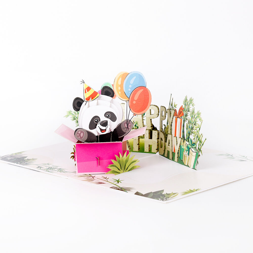3D Panda Birthday Pop Up Card–Creative Animal Happy Birthday Greeting Cards for Kids