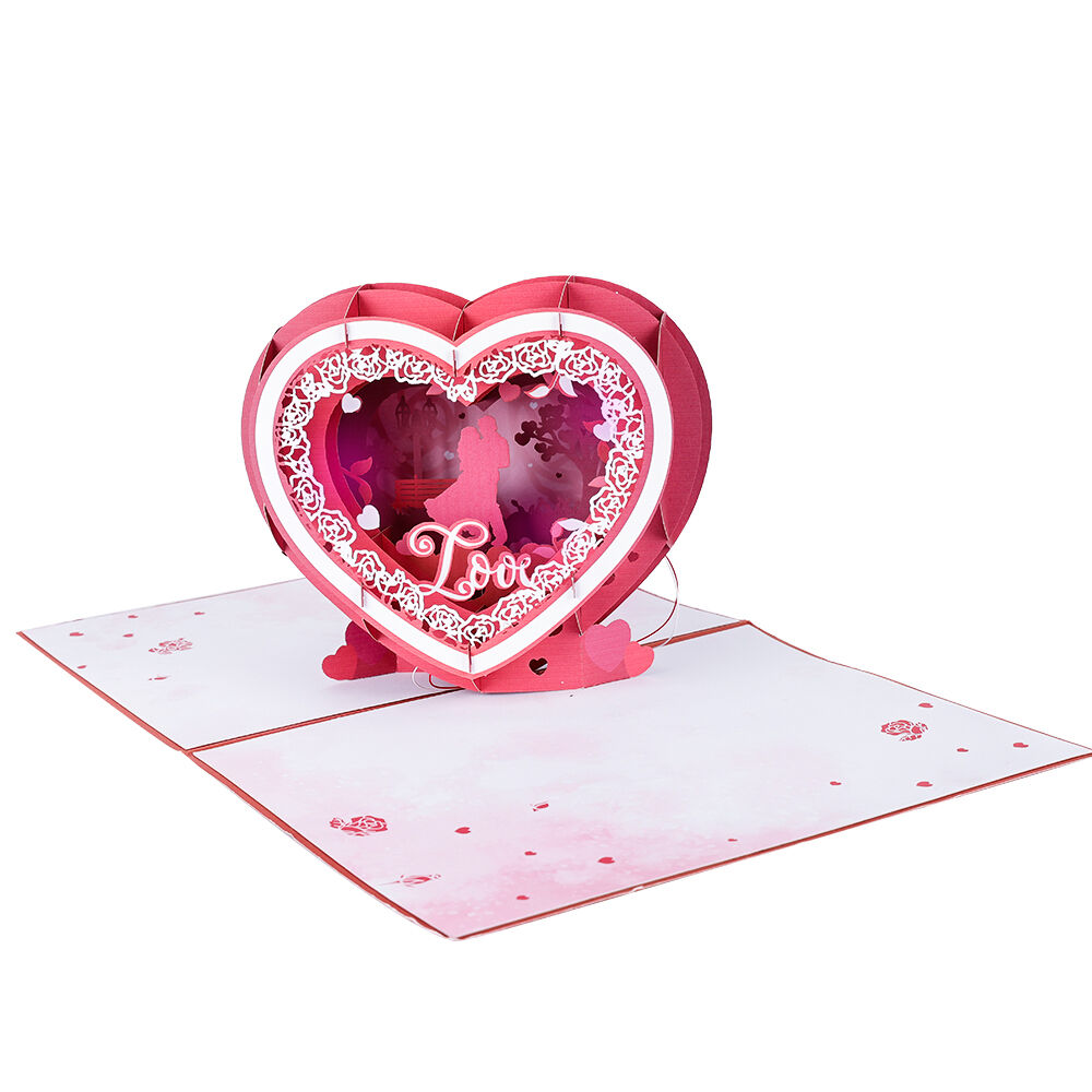 Romantic Heart 3D Pop Up Card with Music and Lights
