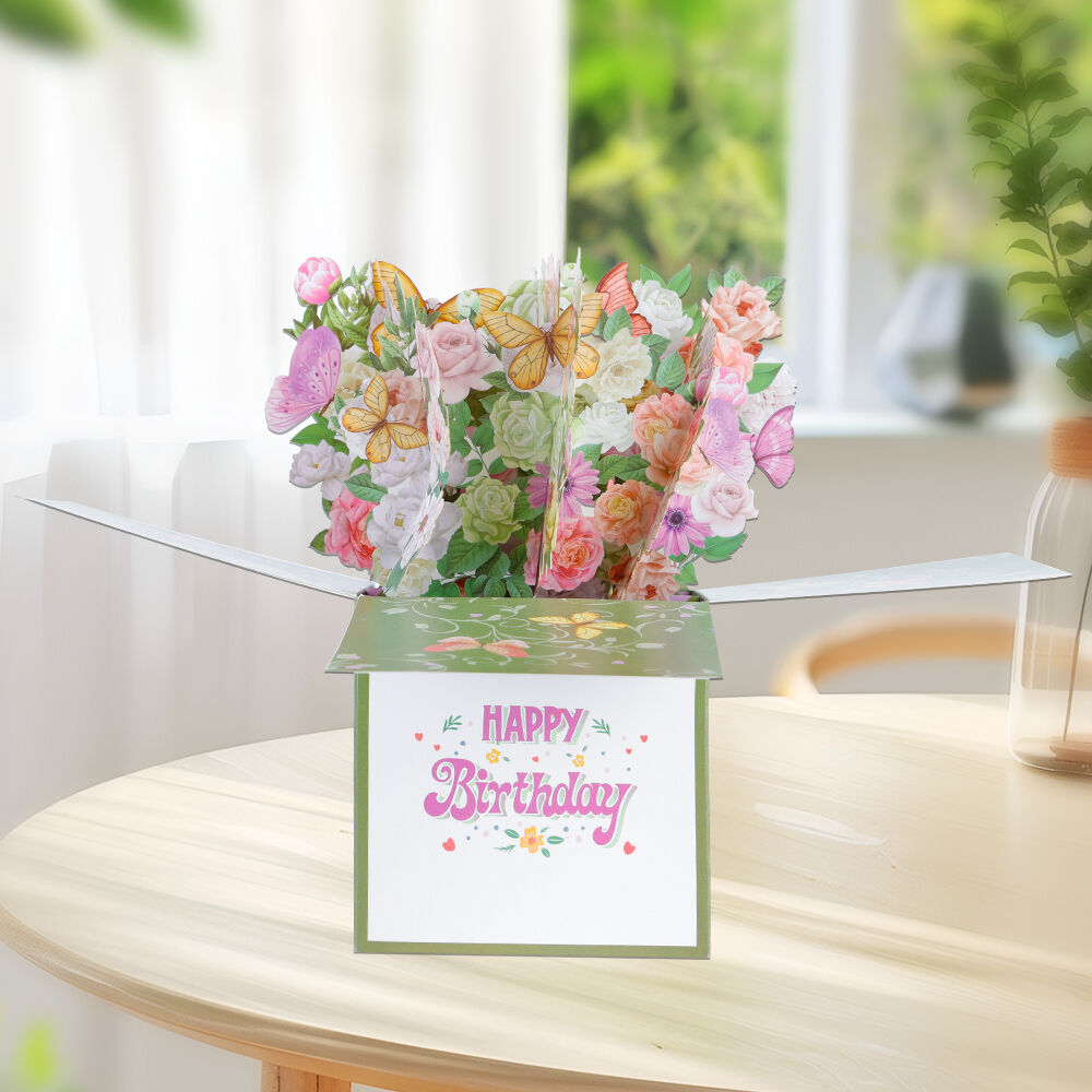 Birthday Flower Box Pop Up Card with Light and Music