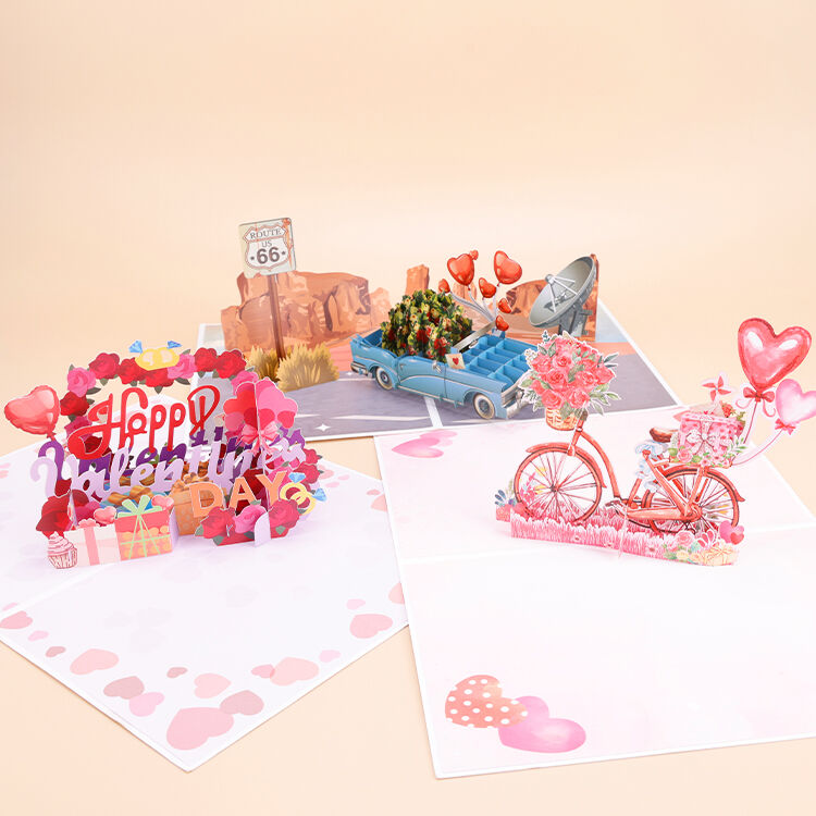 Romantic Bicycle Pop Up Card Open View.jpg