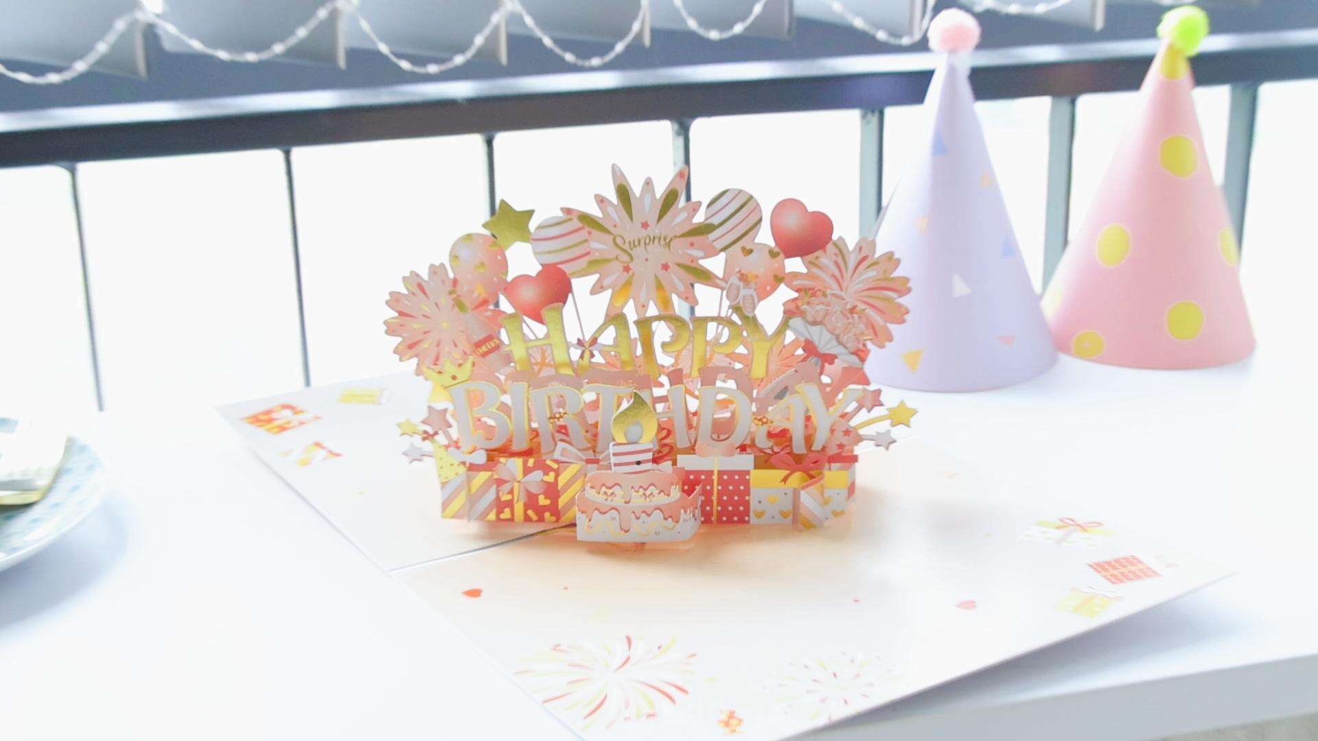 180-degree birthday pink blow card