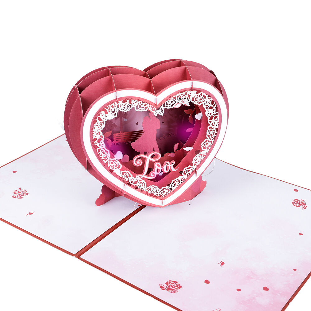 Romantic Heart 3D Pop Up Card with Music and Lights