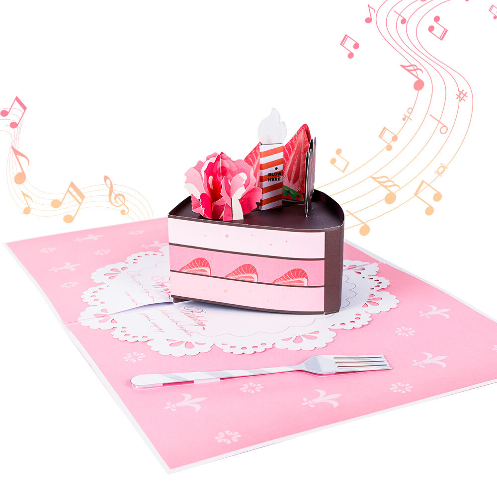 Sweet Strawberry Birthday Cake Pop-Up Card