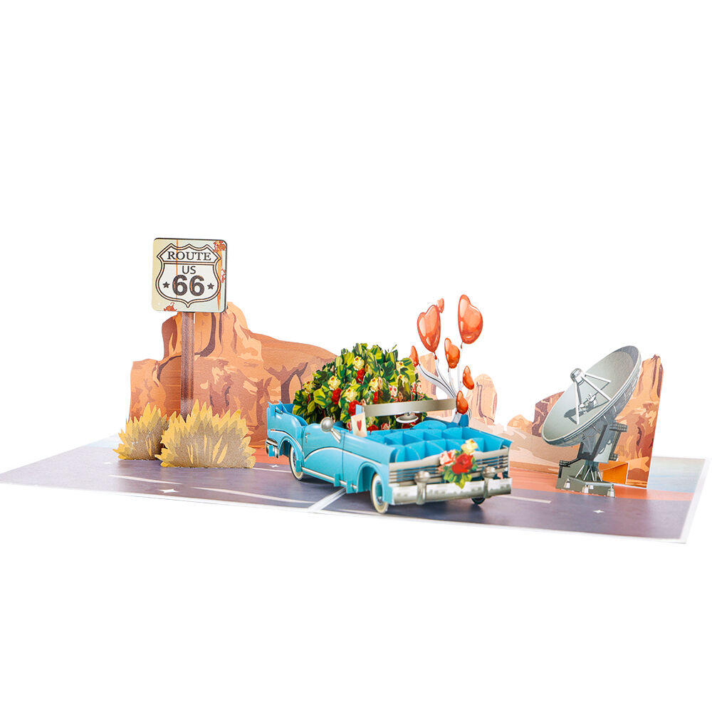 Happy Anniversary Classic Car 3D Pop-Up Card: A Timeless Tribute to Love