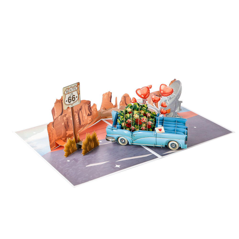 Happy Anniversary Classic Car 3D Pop-Up Card: A Timeless Tribute to Love