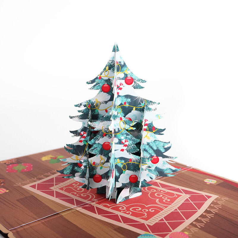 Carte pop-up 3D de Noël en bambou