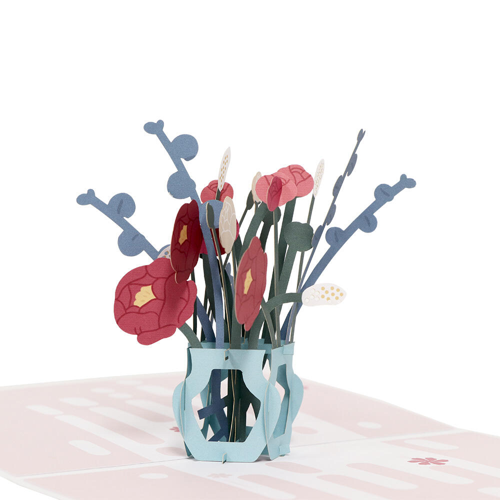 Cartão de saudação com buquê de flores pop-up 3D