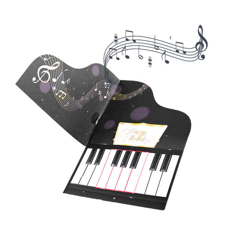 Piano Birthday Card with Music