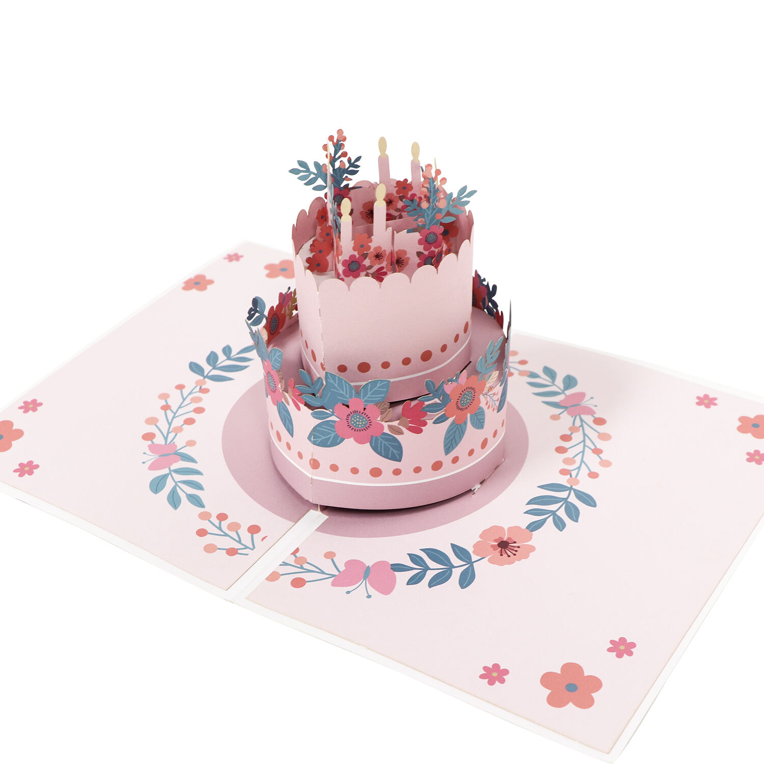 Tarjeta de cumpleaños desplegable en 3D con diseño de pastel floral Every Good Thing (1)