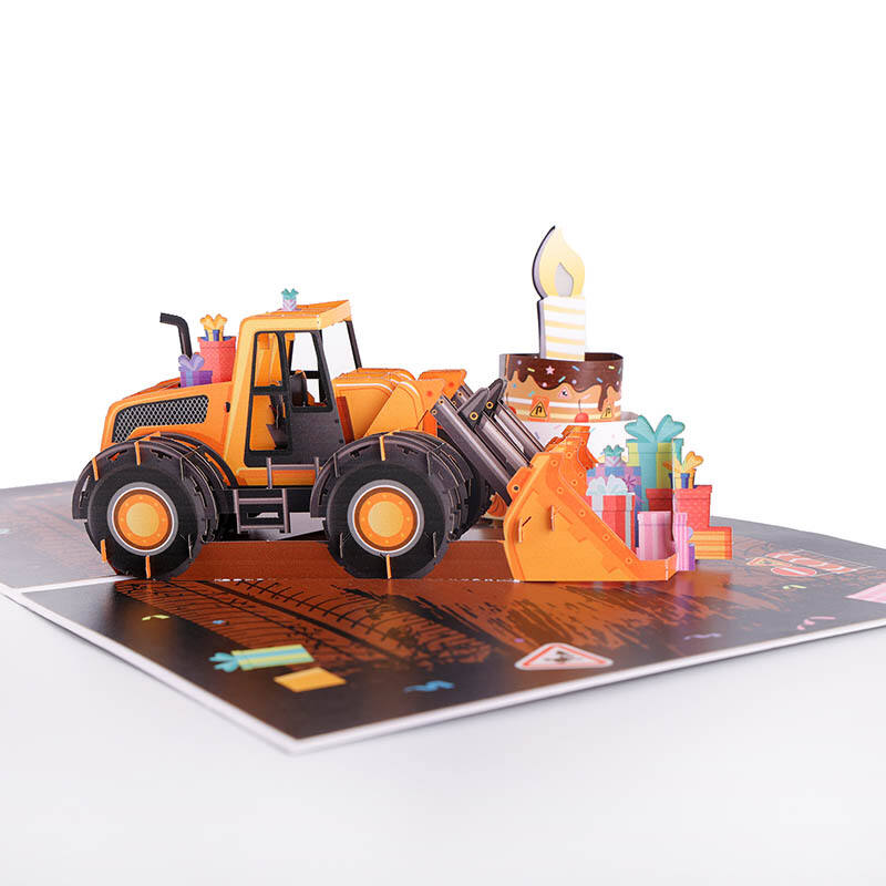 Bulldozer Birthday Pop-up Card with Music and Light