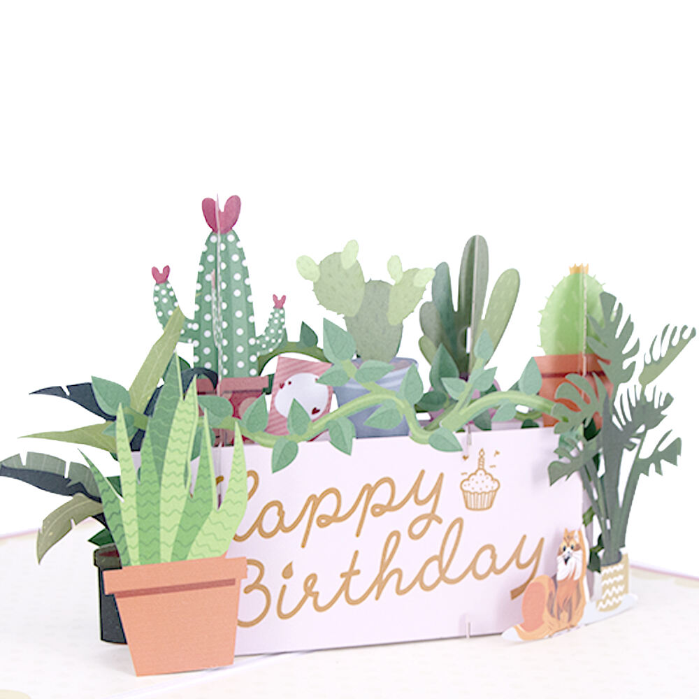 Happy Birthday Cacti 3D Pop-Up Card