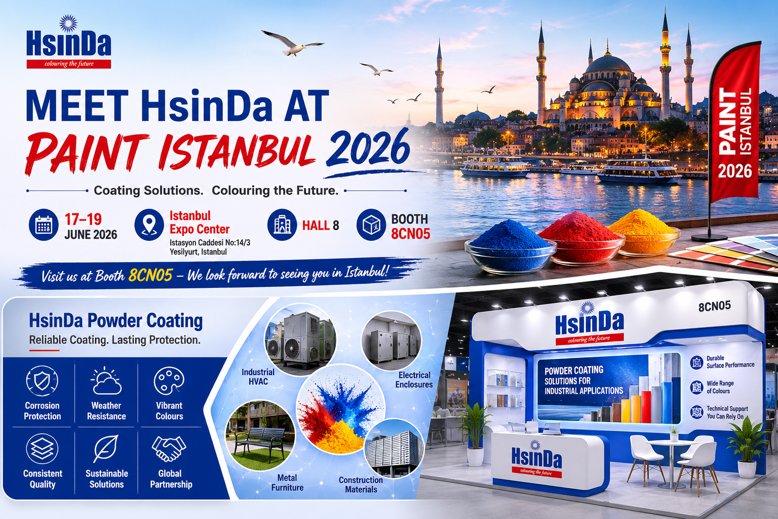 Hsinda to Exhibit at Paint Istanbul 2026, Showcasing Powder Coating Solutions for Industrial Applications