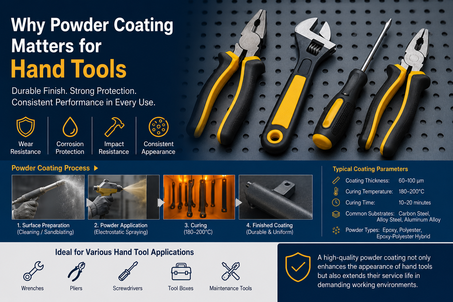 Why Powder Coating Matters for Hand Tools Facing Frequent Surface Wear