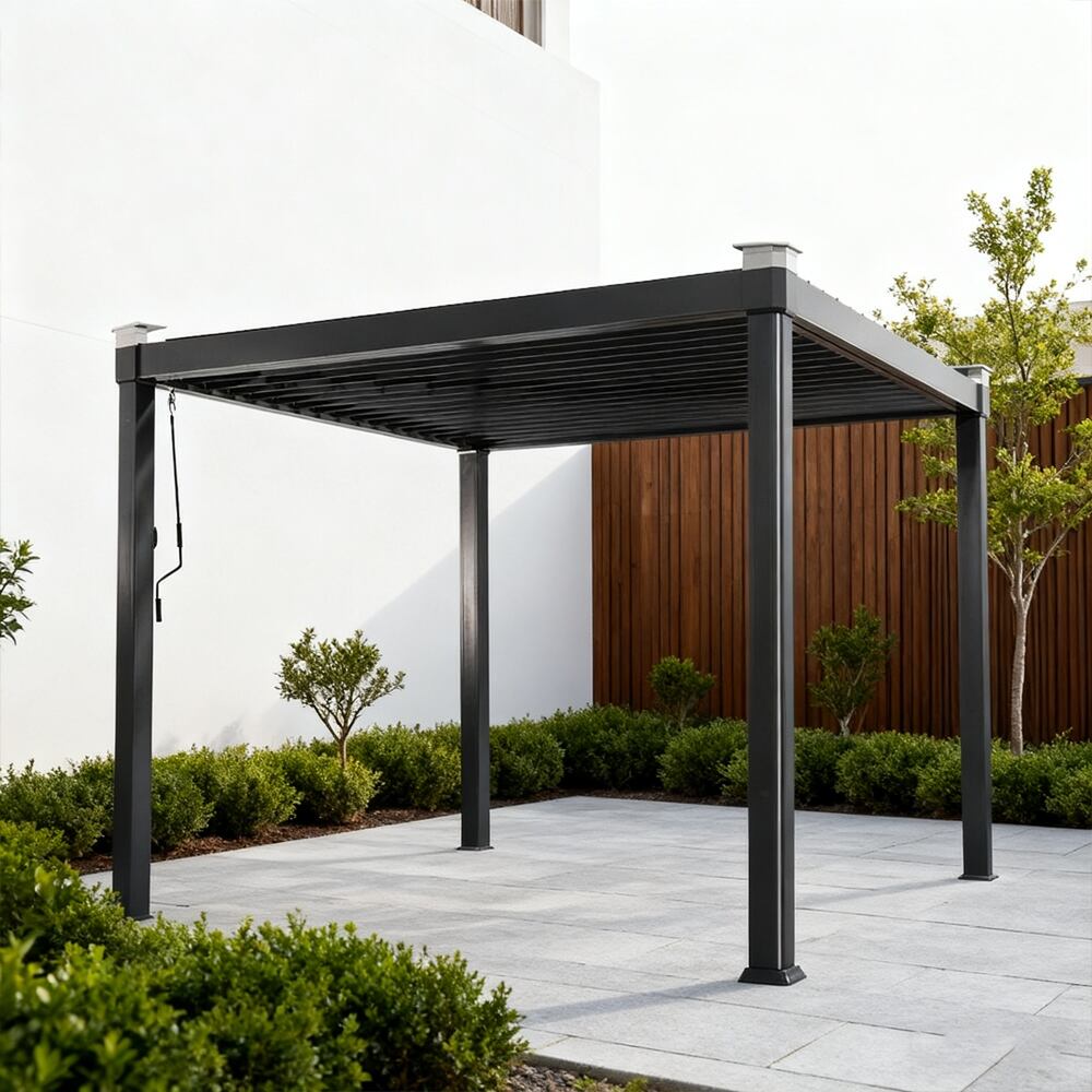 3x3m Solar Light Louver Aluminum Pergola