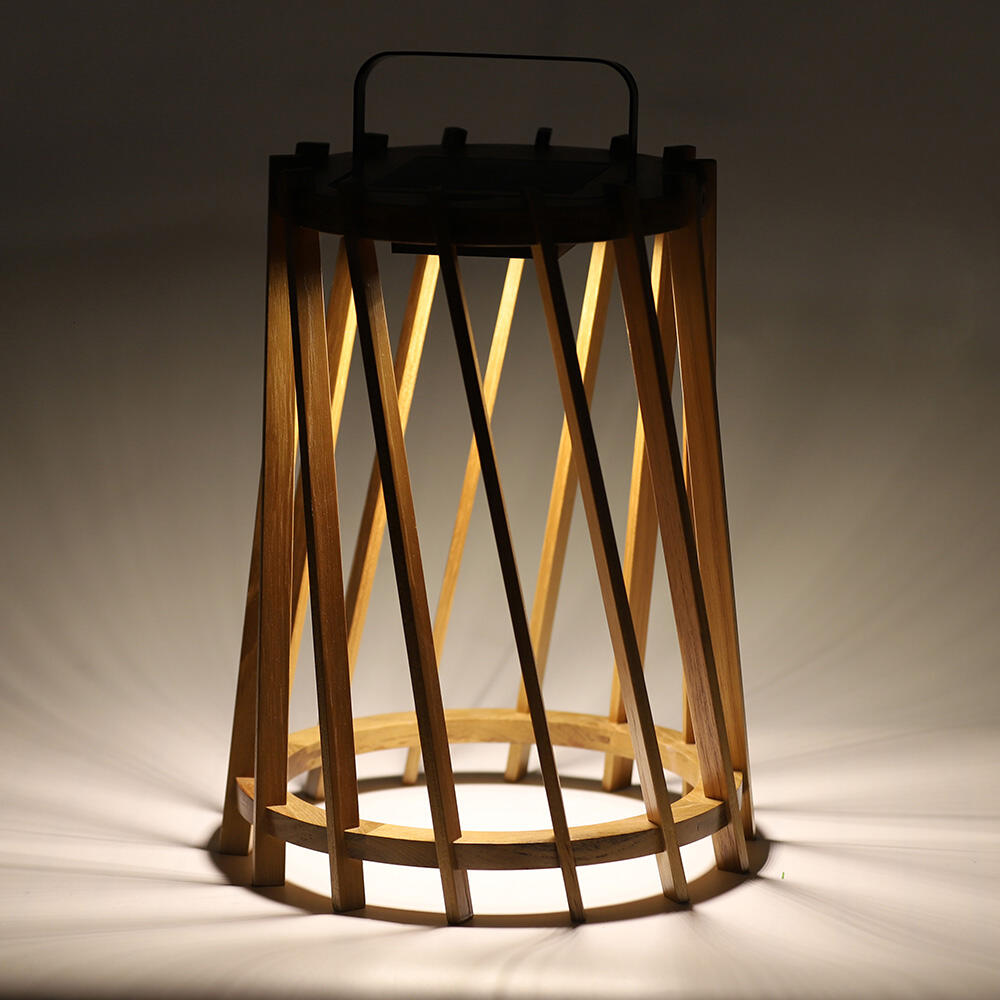Wooden Solar Garden Light Lantern Tornado