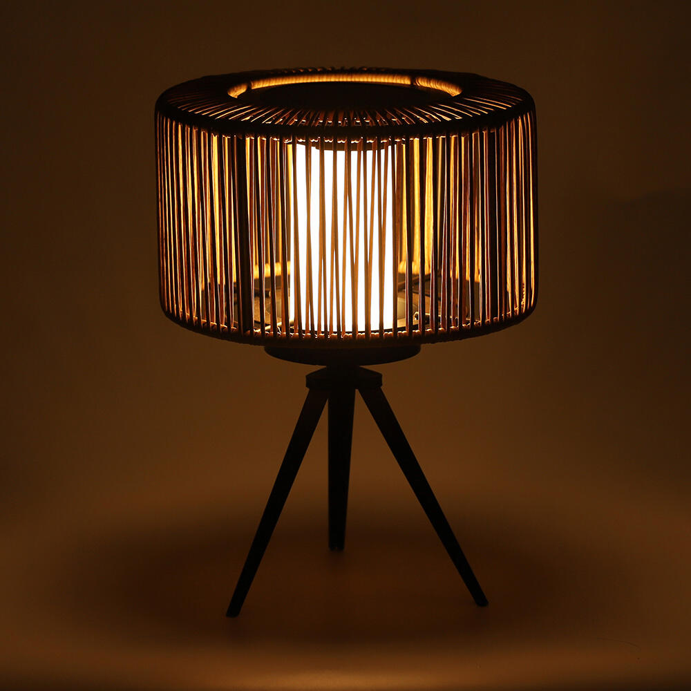 Rattan Standing Solar Garden Light Tripod Primary
