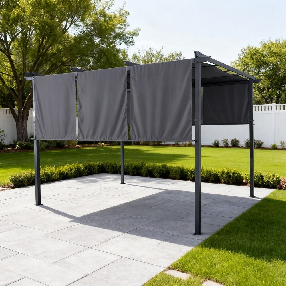 3x3m Fabric Three-piece Curtain Roof Aluminum Pergola