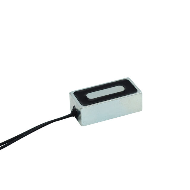 Landa H301510 – mini elektromagnet s držící silou 35 N, napájení DC 12 V / 24 V, obdélníkový tvar 30 × 15 × 10 mm, montáž na stranu nebo základnu z litiny