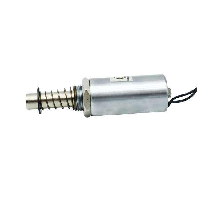 Landa TU2551 Solénoïde linéaire tubulaire à fixation par vis, courant continu 12 V / 24 V, cycle de service de 10 % à 100 %, force de 0 à 35 N, actionneur de dimensions L51 × 25 mm