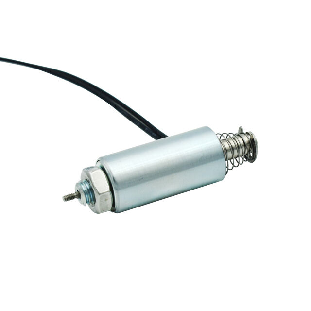 Landa TU1327 Solénoïde linéaire miniature poussoir/tireur, courant continu 12 V / 24 V, solénoïde tubulaire micro