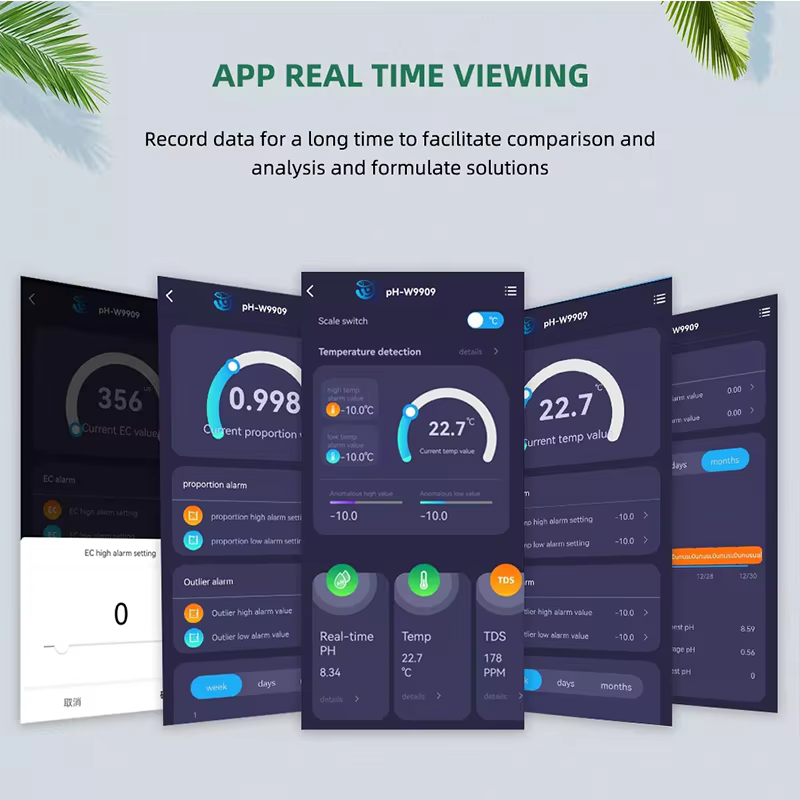 high accuracy hydroponics growing digital ph tds ec temp sg salt ph meter 6 in 1 ph monitor-4