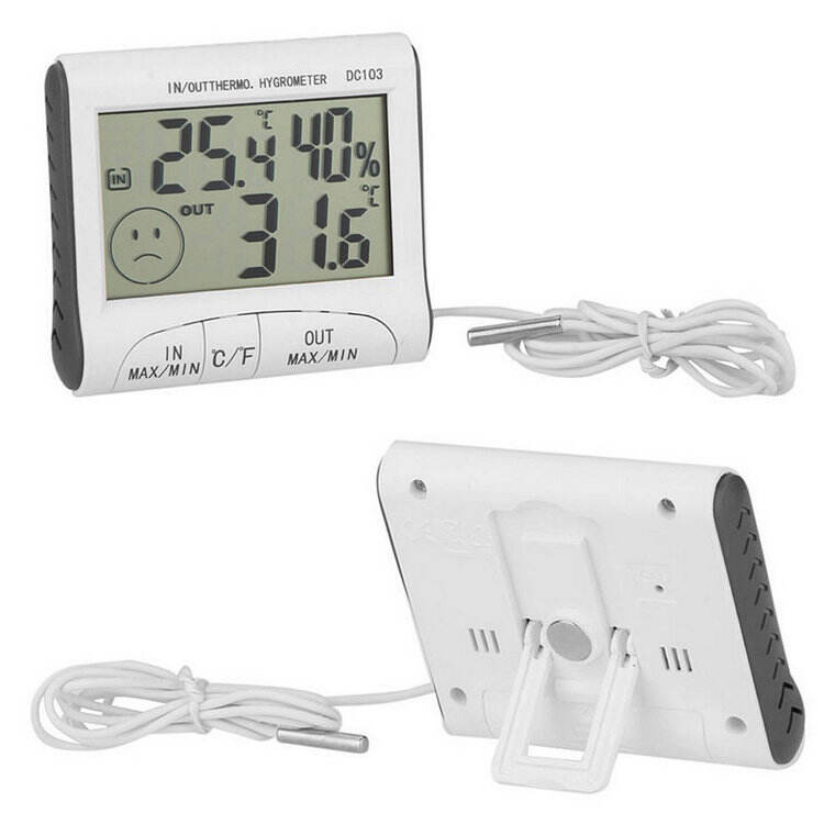 LCD-termometer, temperatur- og luftfugtighedsmåler, hygrometer