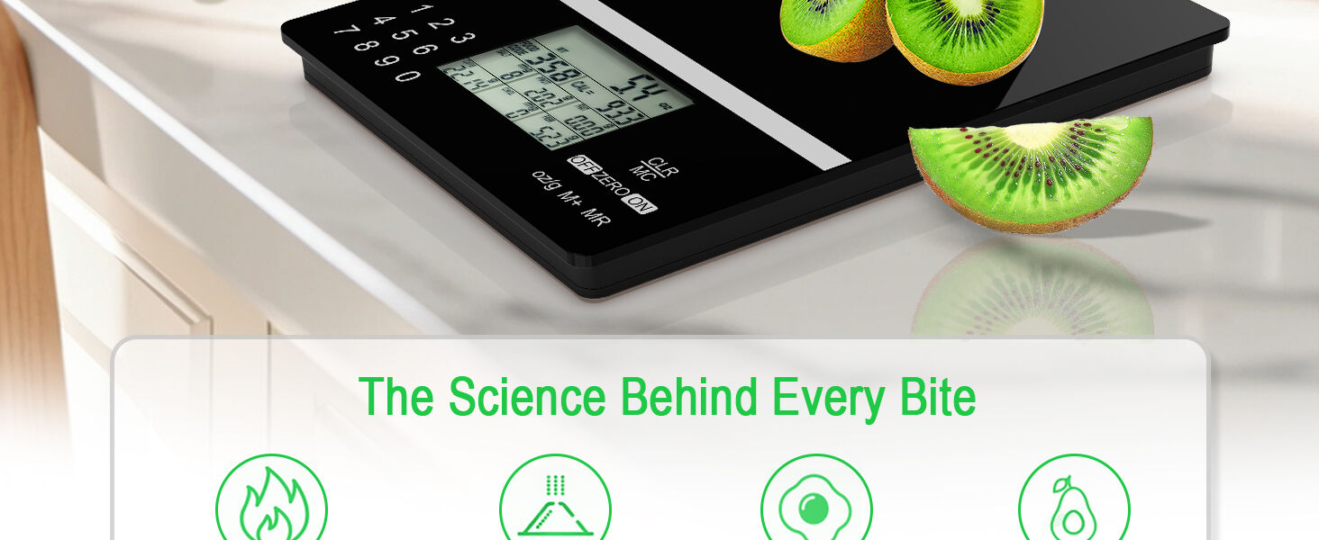 Smart Nutrition Scale, Kitchen Scale with Food Code, Food Scale for Meal Prep, Portion Control, Baking, Weight Loss, Tare Function, Batteries Included-2