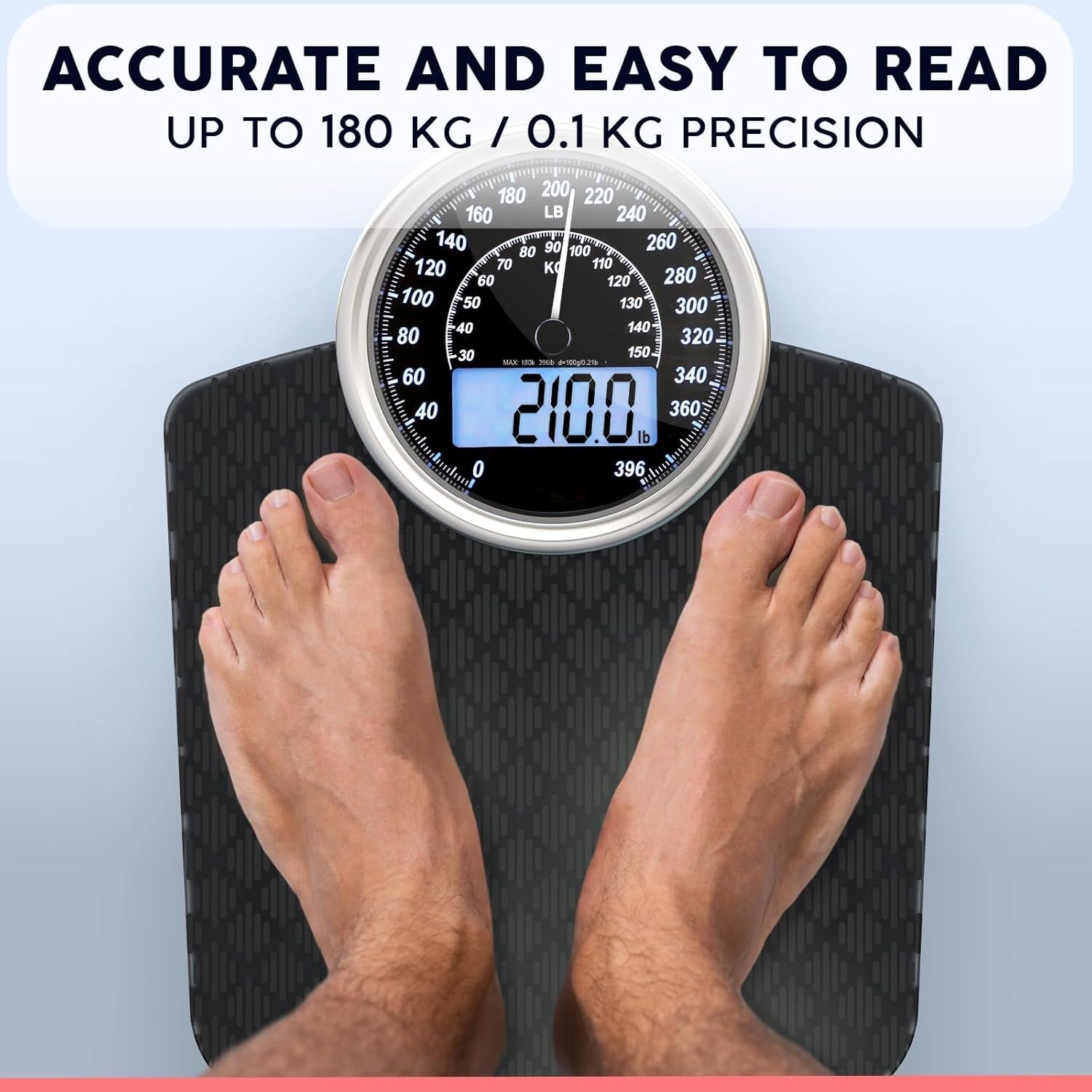 Dual Weight Measurement Display: Introducing the Adamson Hybrid Bath Scale - The Only Choice of Digital Scales for Body Weight-2