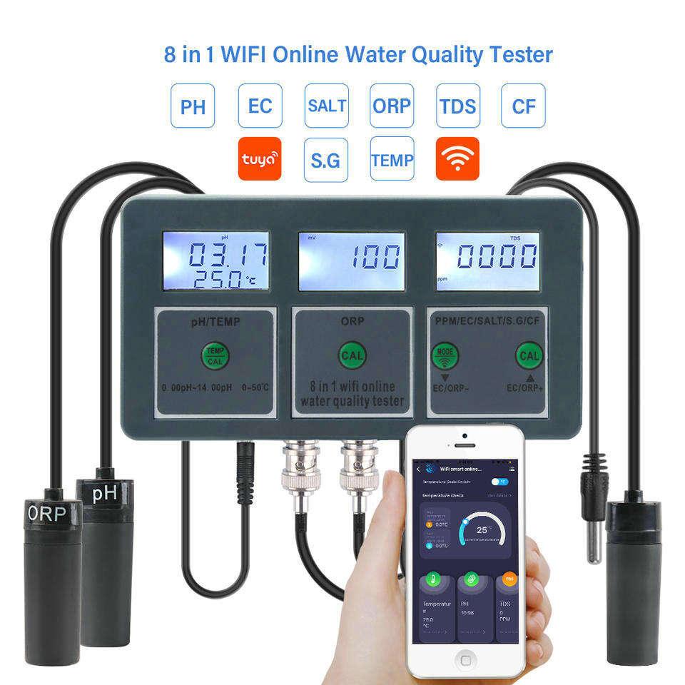 8-in-1 multifunctionele slimme waterkwaliteitstester