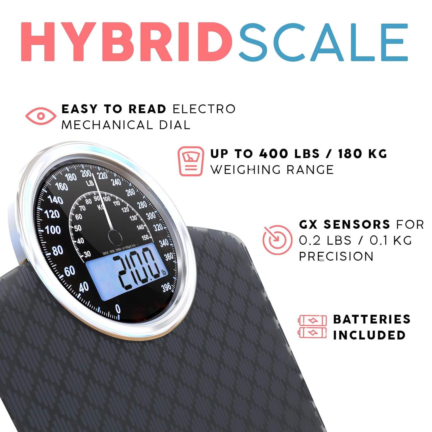 Dual Weight Measurement Display: Introducing the Hybrid Bath Scale - The Only Choice of Digital Scales for Body Weight