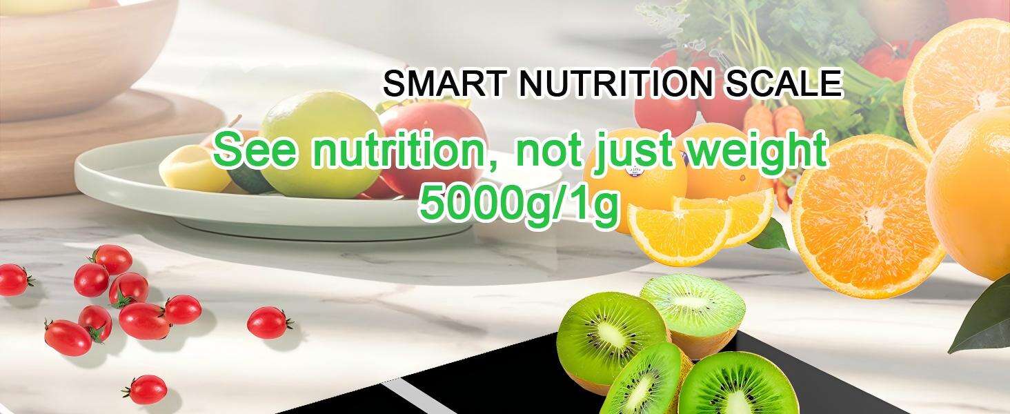 Smart Nutrition Scale, Kitchen Scale with Food Code, Food Scale for Meal Prep, Portion Control, Baking, Weight Loss, Tare Function, Batteries Included-1