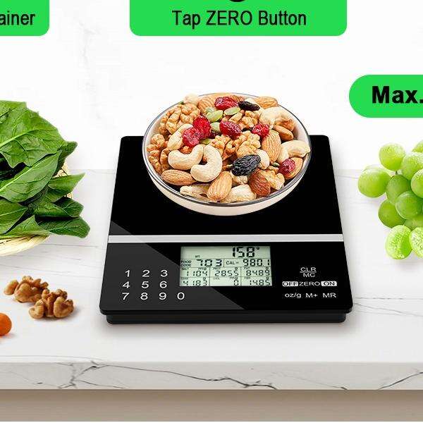 Smart Nutrition Scale, Kitchen Scale with Food Code, Food Scale for Meal Prep, Portion Control, Baking, Weight Loss, Tare Function, Batteries Included