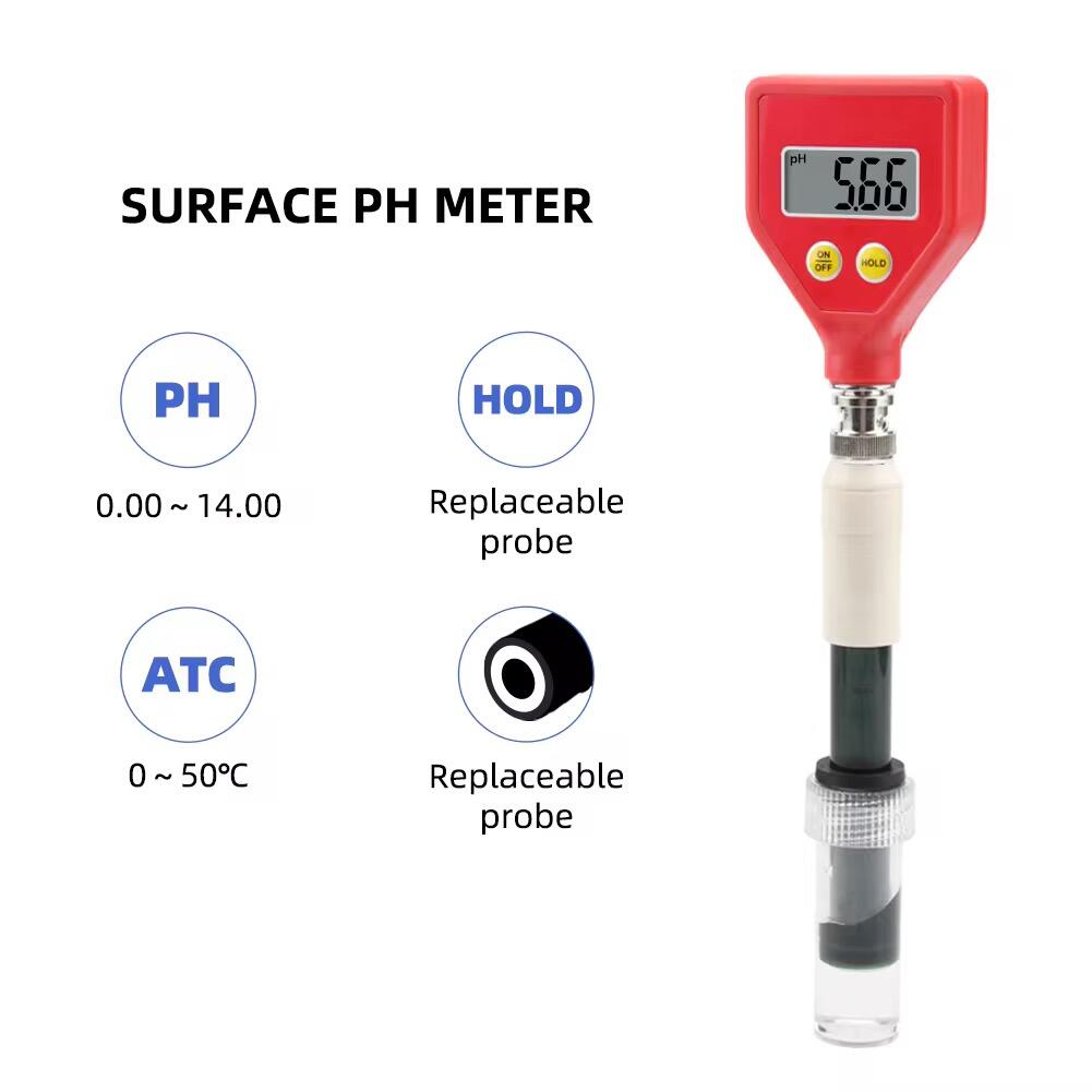 Přenosný automatický pevný pH metr CCOWAY pro ploché povrchy kůže a těsto
