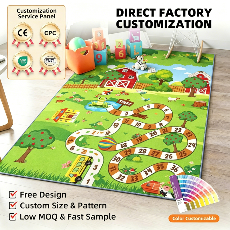 Arranging kids rugs to define play areas in bedrooms.
